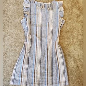 Ellison Multi Striped Ruffle Sleeve Dress